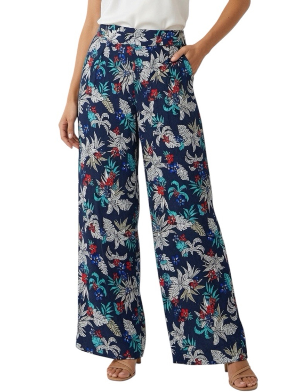 GYPSIES & MOONDUST: Palazzo Tropical Floral Pants - Size XL